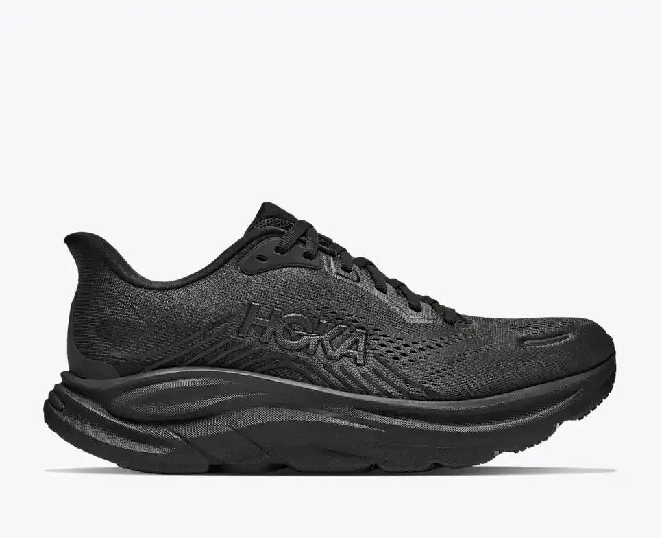 HOKA Clifton 11 Black - Men's Road Running Shoes & Trainers - front view