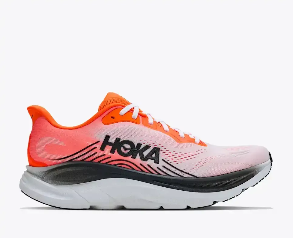 HOKA Clifton 11 Neon Tangerine - Men's Road Running Shoes & Trainers - front view