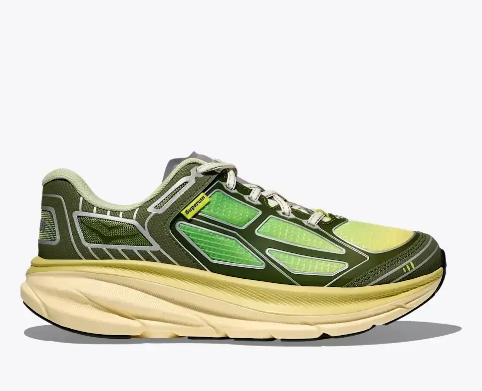 HOKA Clifton One9 Supervsn Green Flash - Men's Running Shoes & Trainers - front view