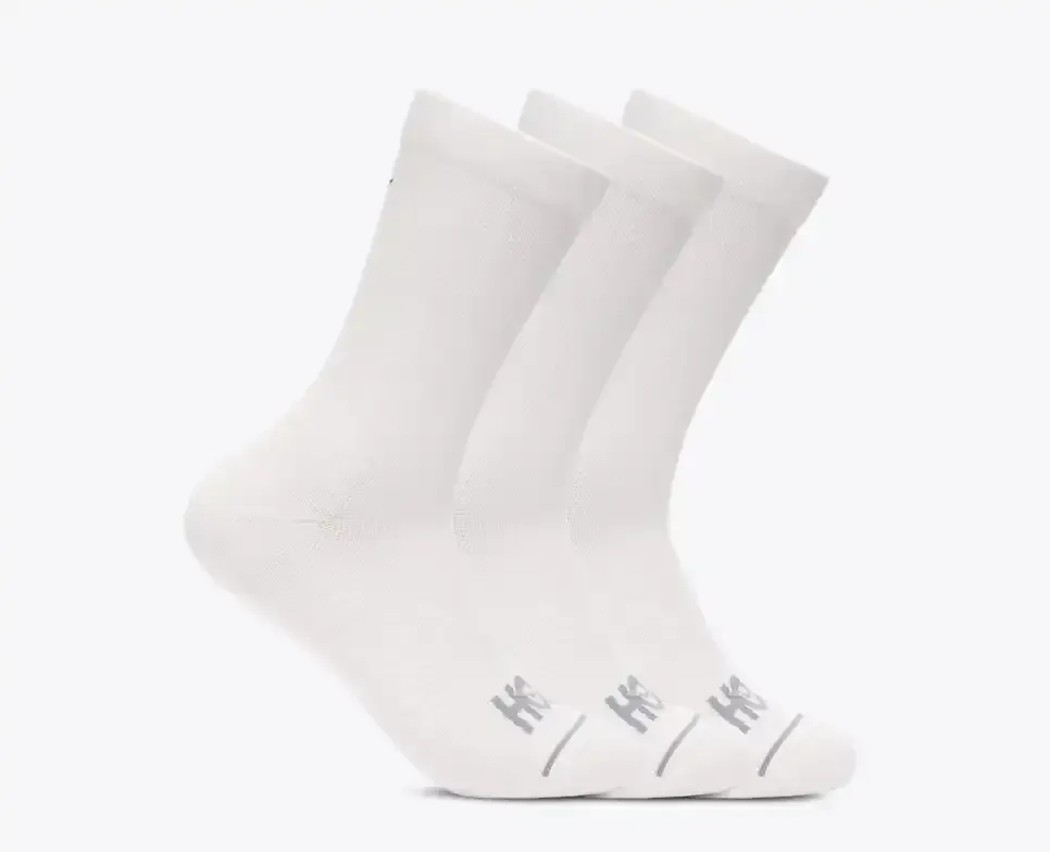 HOKA Crew Run Sock 3-Pack White/White/White - Men's HOKA Exclusives - front view