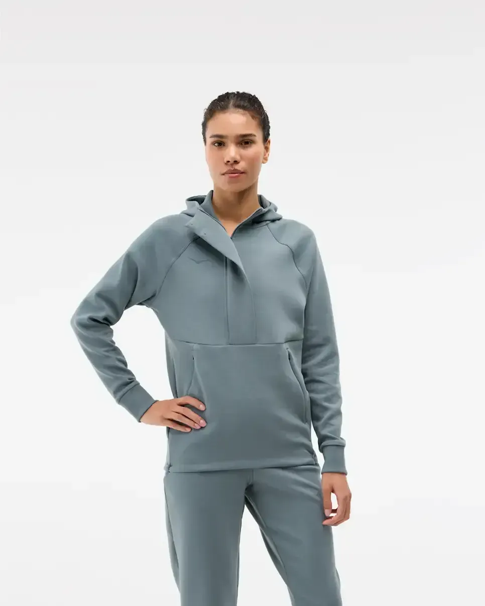 HOKA Essential Recovery Hoodie Slate Blue (Women’s) - Women's HOKA Exclusives - front view