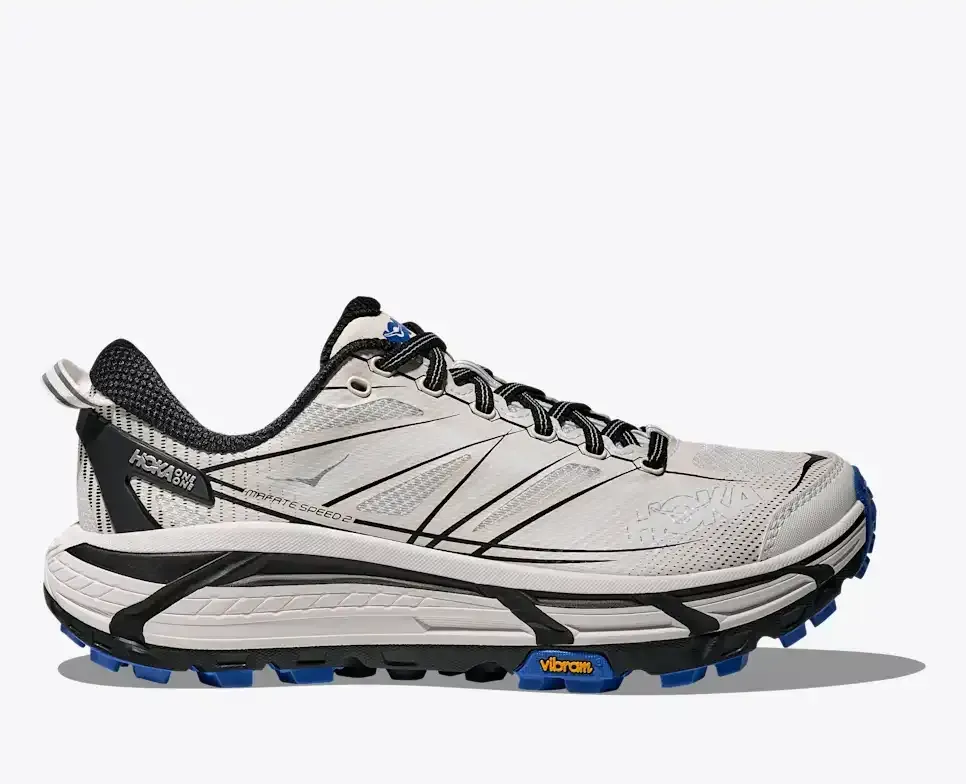 HOKA Mafate Speed 2 White Cobalt Blue - Men's Road Running Shoes & Trainers - front view