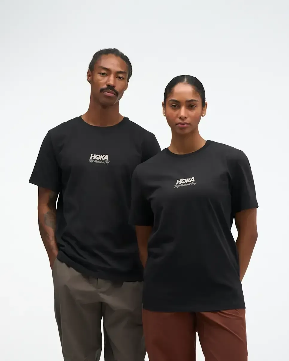 HOKA Mosaic Tee Black - Men's Running Clothing & Gear - front view
