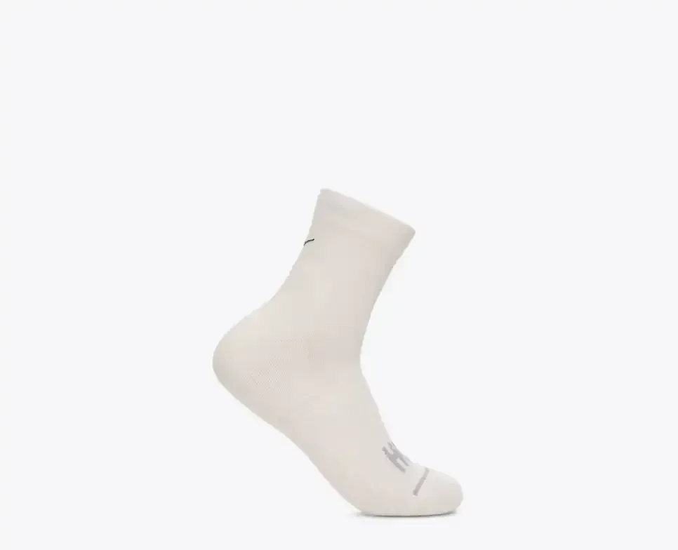 HOKA Quarter Run Sock White - Men's Running Clothing & Gear - front view