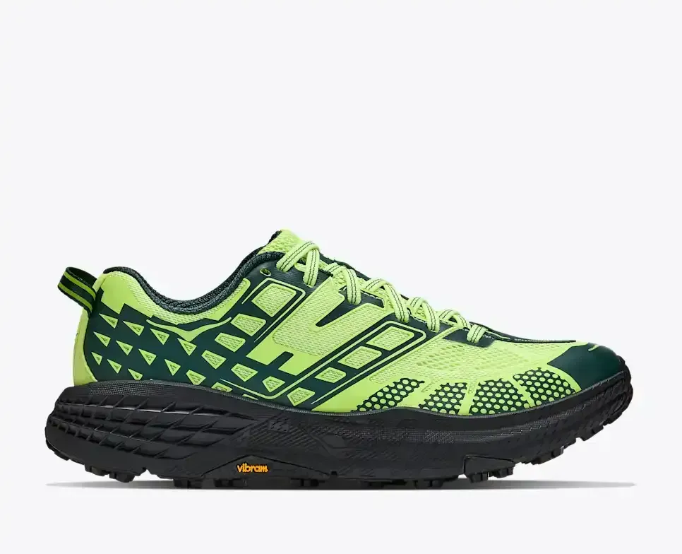 HOKA Speedgoat 2 Neon Yuzu Black - Men's Running Shoes & Trainers - front view