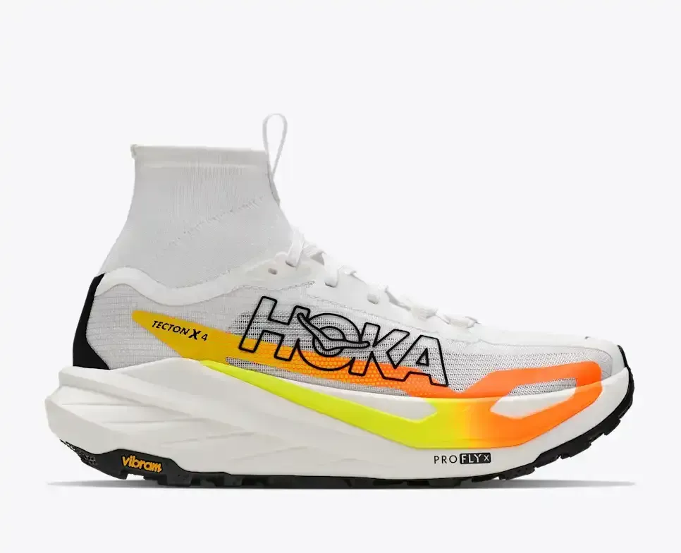 HOKA Tecton X 4 Frost Neon Tangerine (Women’s) - Trail Running Shoes - front view