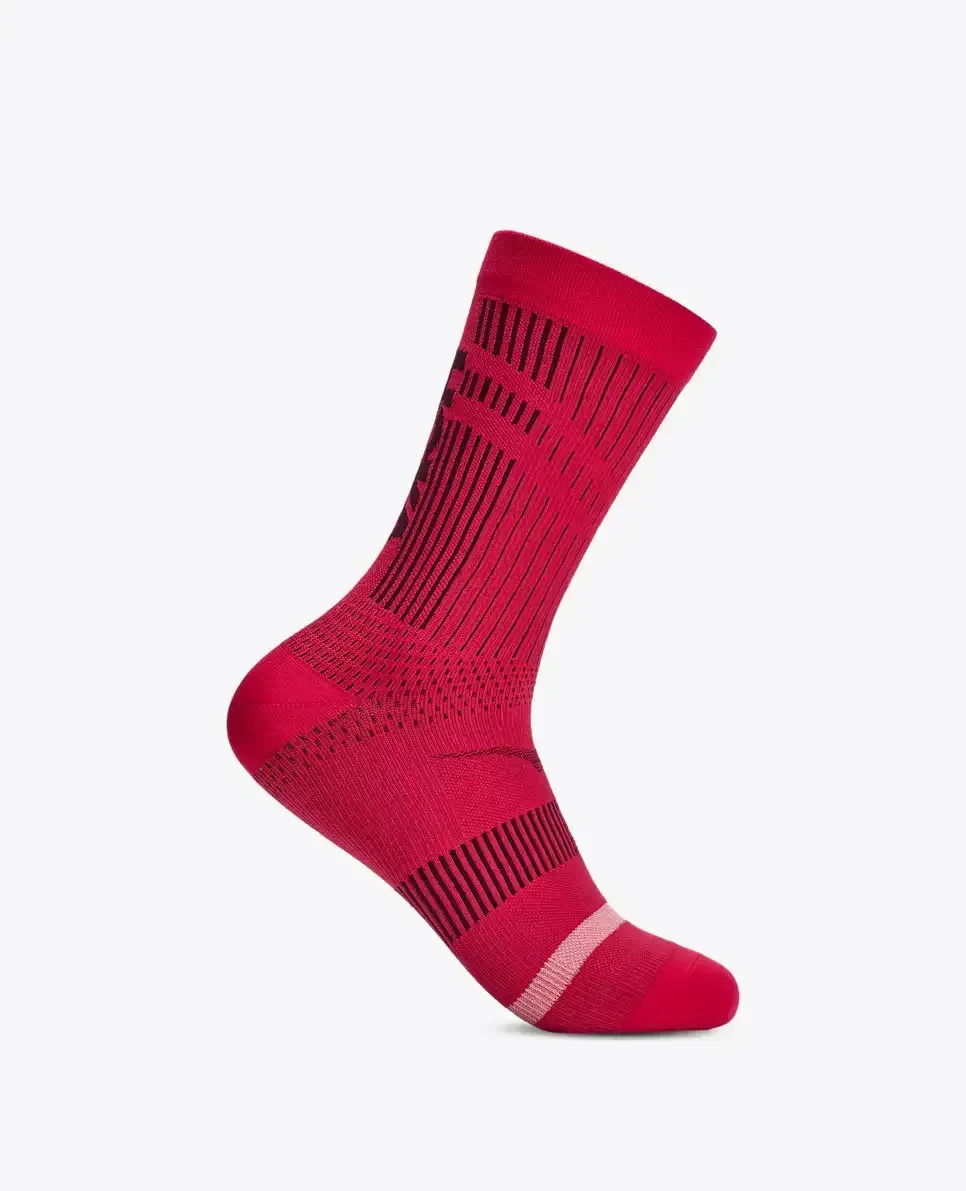 HOKA Trail Run Crew Sock Cerise - Men's Athletes Kit - front view