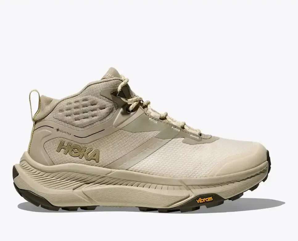 HOKA Transport Hike GORE-TEX Oyster Mushroom Vintage Yellow (Women’s) - Women's Running Shoes - front view